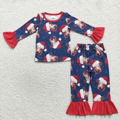 Matching Baby girls boys Christmas cow clothing