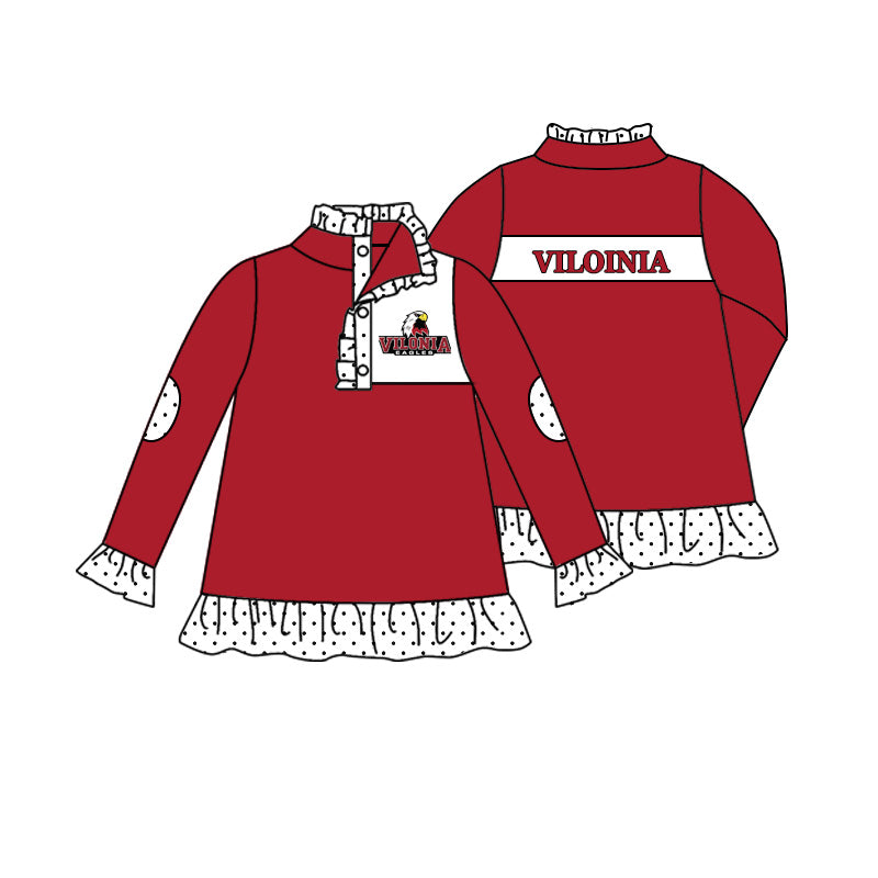 MOQ 3 Custom design girls VILOINIA red team Pullover