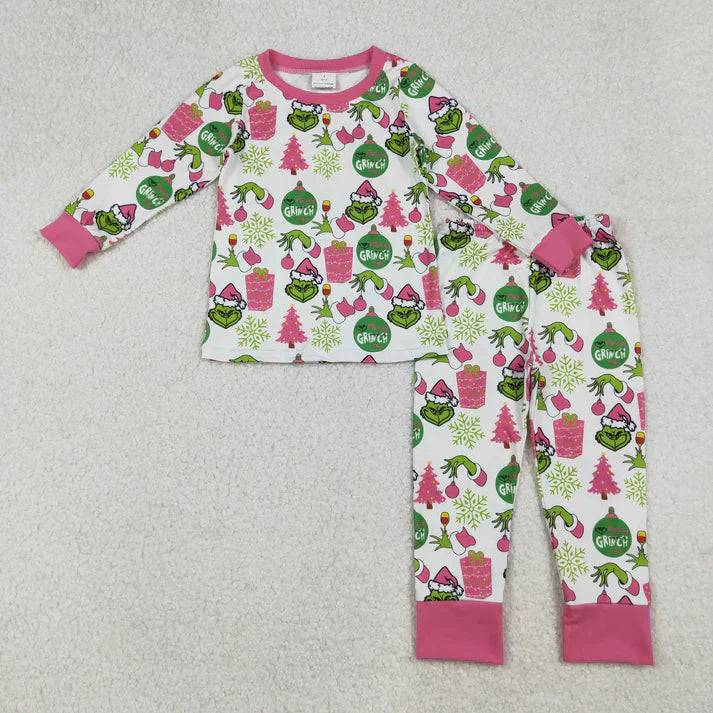 Matching Baby girls Christmas cartoon long sleeves pajamas