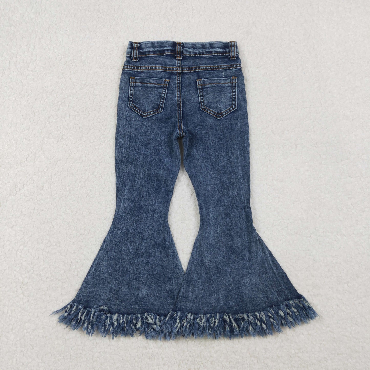 P0132 Girls Bell Bottom Blue Jeans Pants