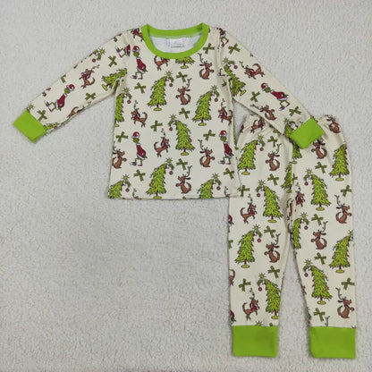 Matching Baby girls Christmas cartoon long sleeves pajamas
