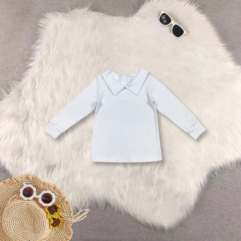 Matching RTS baby girl boy clothes solid color long-sleeved tops