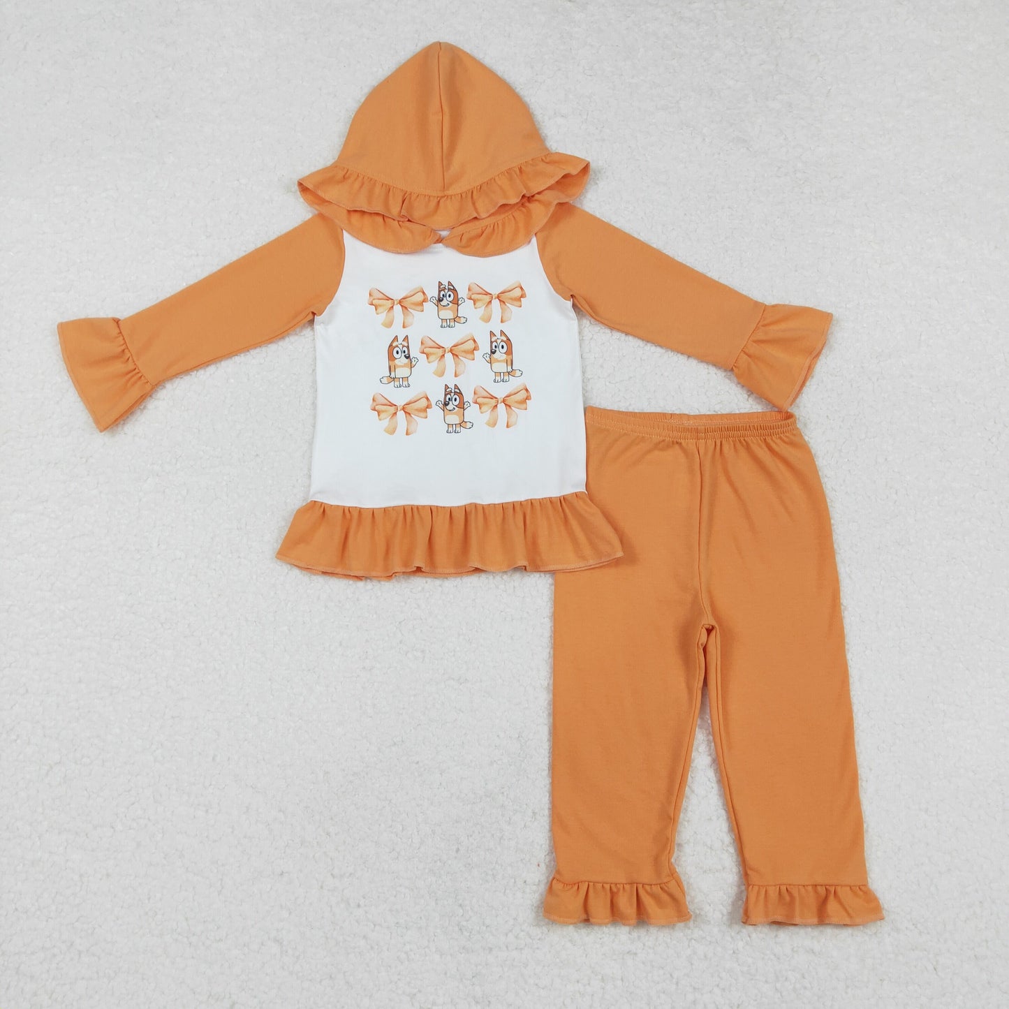 GLP1948 baby girls long sleeves cartoon orange hoodies