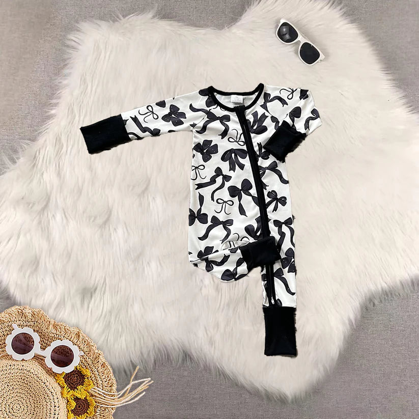 Family Matching Adult Baby girls black bow clothing