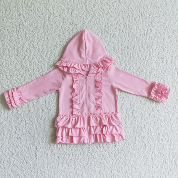 Matching Baby girls Solid zip coat top