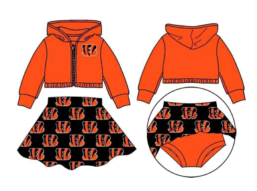 No MOQ Group Custom design girls team orange outfits （Deadline Aug.7th ）