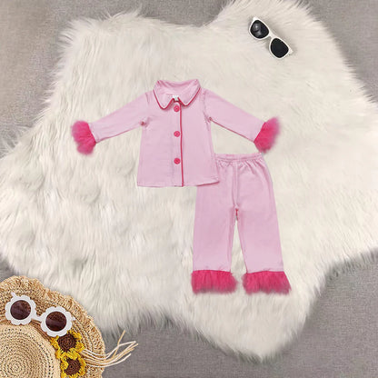 Matching Baby girls Furry pajamas