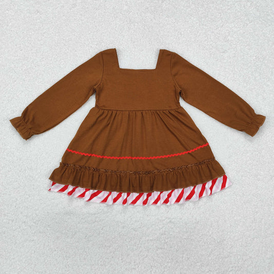 GLD0758 baby Girls brown bow Dress