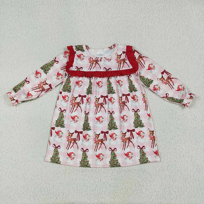 Matching Baby girls Christmas deer red outfits long sleeves