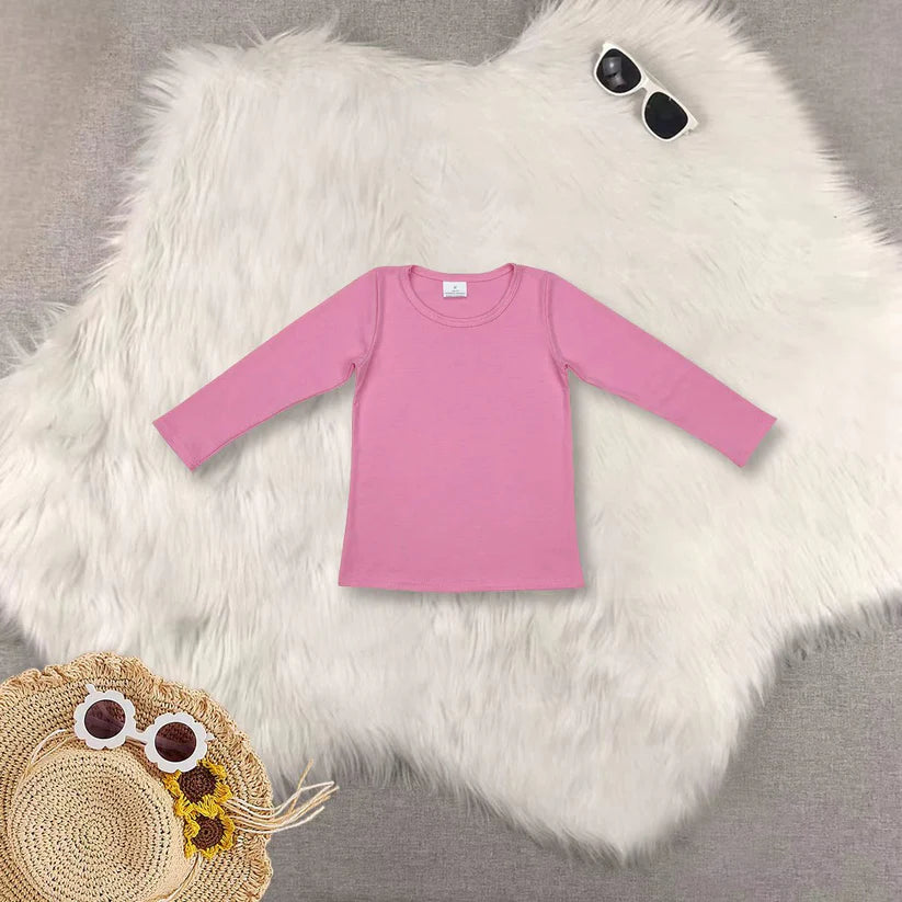 Matching RTS baby girl boy clothes solid color long-sleeved tops