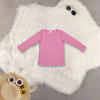 Matching RTS baby girl boy clothes solid color long-sleeved tops