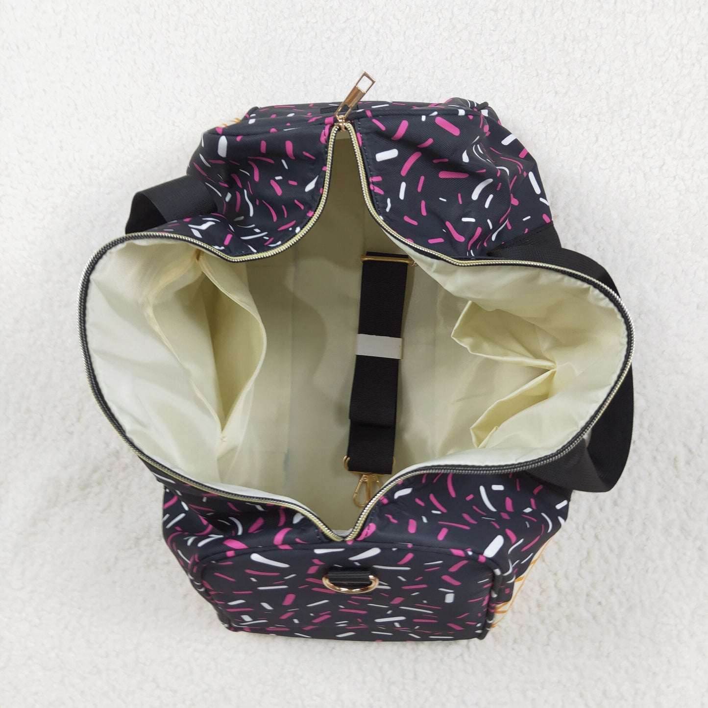 BA0303 western black icecream Fireworks Duffle black Bag 18.5x11.2x7.9 inches