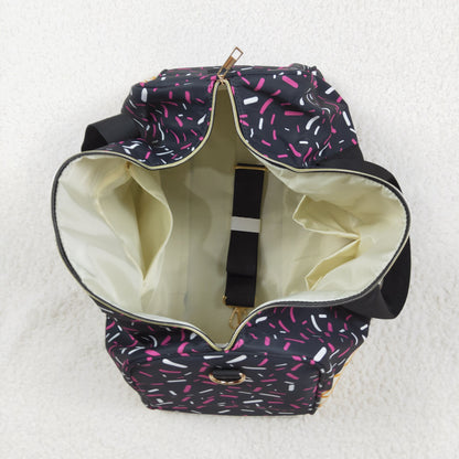 BA0303 western black icecream Fireworks Duffle black Bag 18.5x11.2x7.9 inches