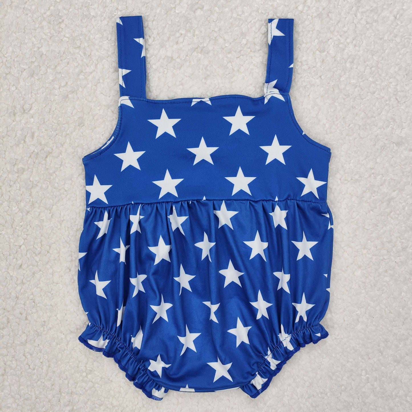 SR2607  Baby girls July Fourth red bow romper