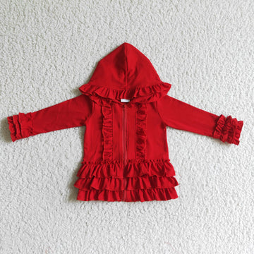 Matching Baby girls Solid zip coat top