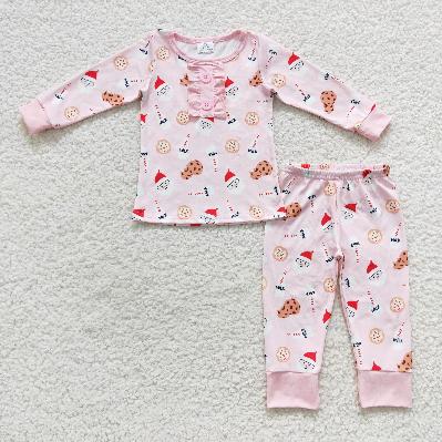 Matching Baby girls boys Christmas milk cookie romper pajamas clothing