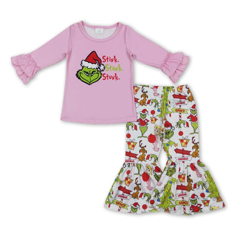 Matching Baby girls Christmas cartoon dress romper outfits clothing