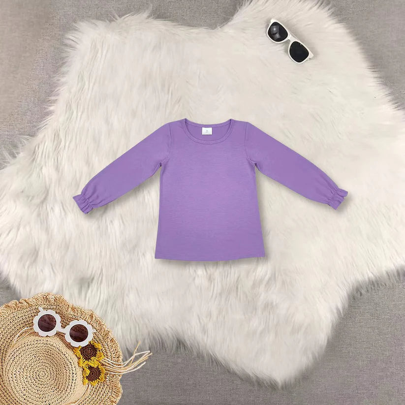 Matching RTS baby girl boy clothes solid color long-sleeved tops