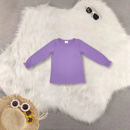 Matching RTS baby girl boy clothes solid color long-sleeved tops