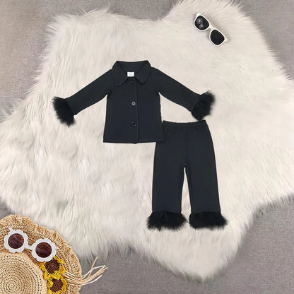 Matching Baby girls Furry pajamas