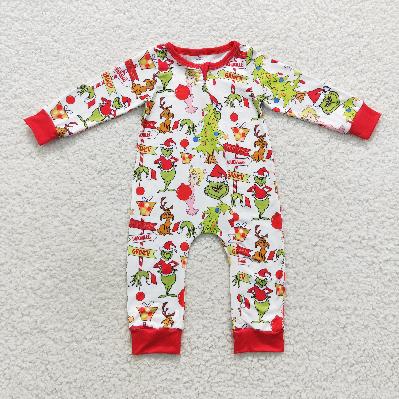 LR0530 Baby Christmas tree Rompers Long Sleeves