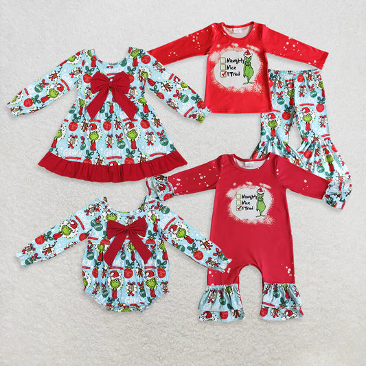 Matching Baby girls Christmas cartoon red clothing