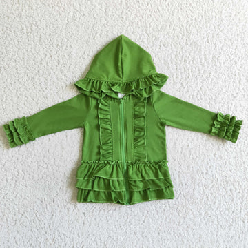 Matching Baby girls Solid zip coat top