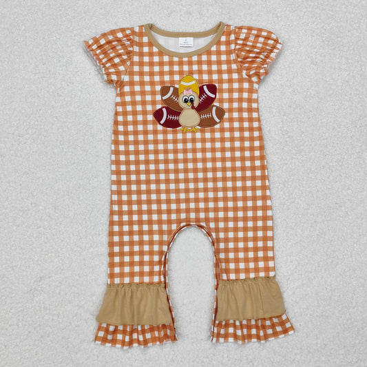 SR1886 Baby girls turkey romper embroidery