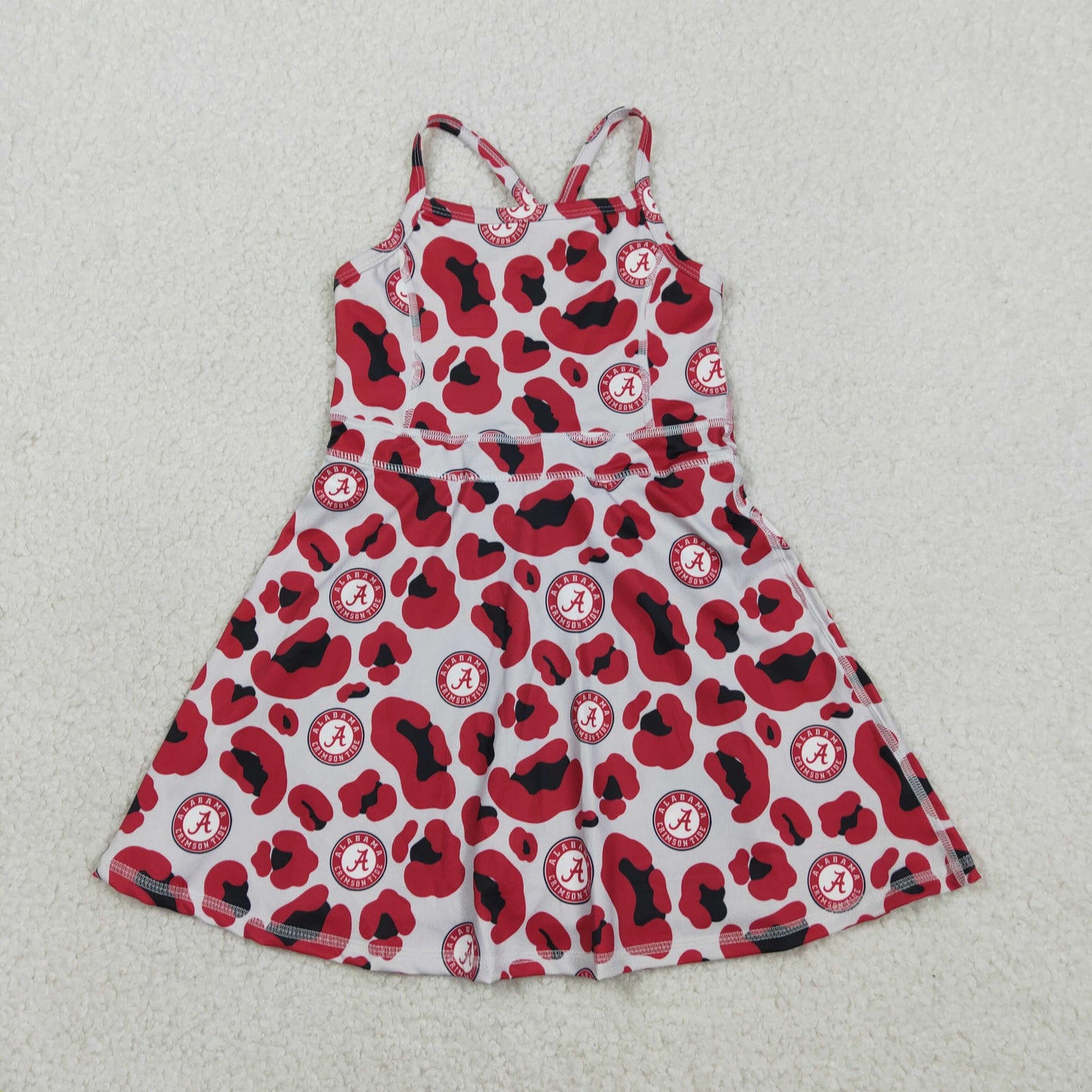 GSD3635 girls A red leopard dress yoga