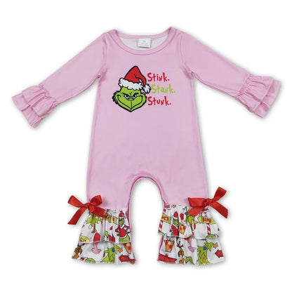 Matching Baby girls Christmas cartoon dress romper outfits clothing