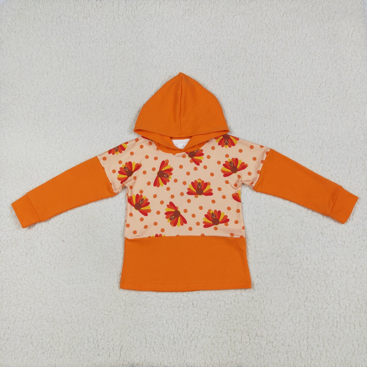 BT1247 Boys Halloween Turkey orange hoodies