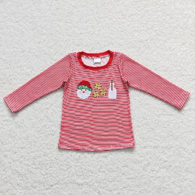Matching Baby boys girls Christmas cookies red outfits embroidery