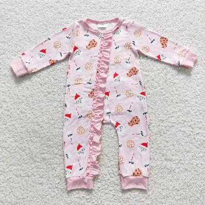 Matching Baby girls boys Christmas milk cookie romper pajamas clothing