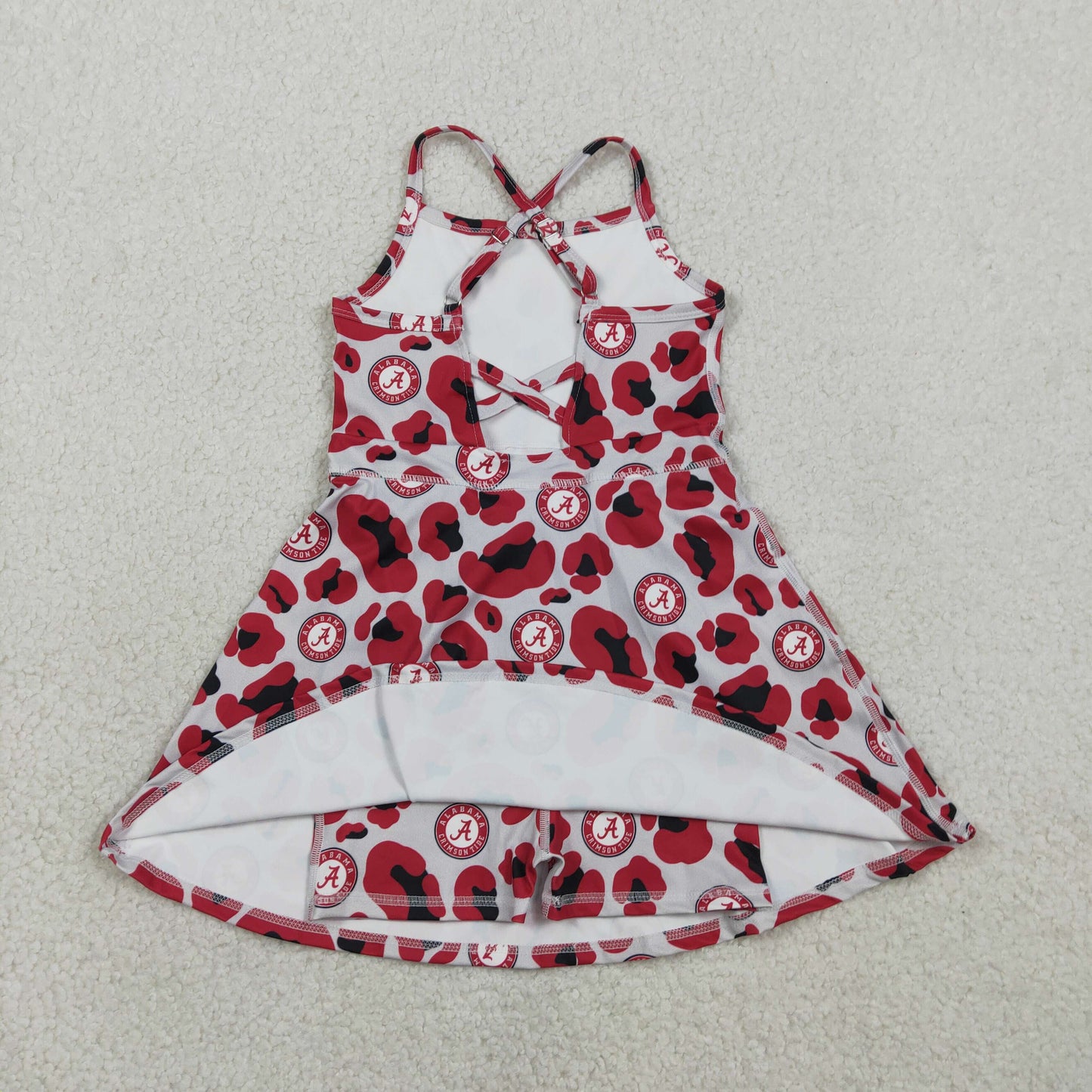 GSD3635 girls A red leopard dress yoga