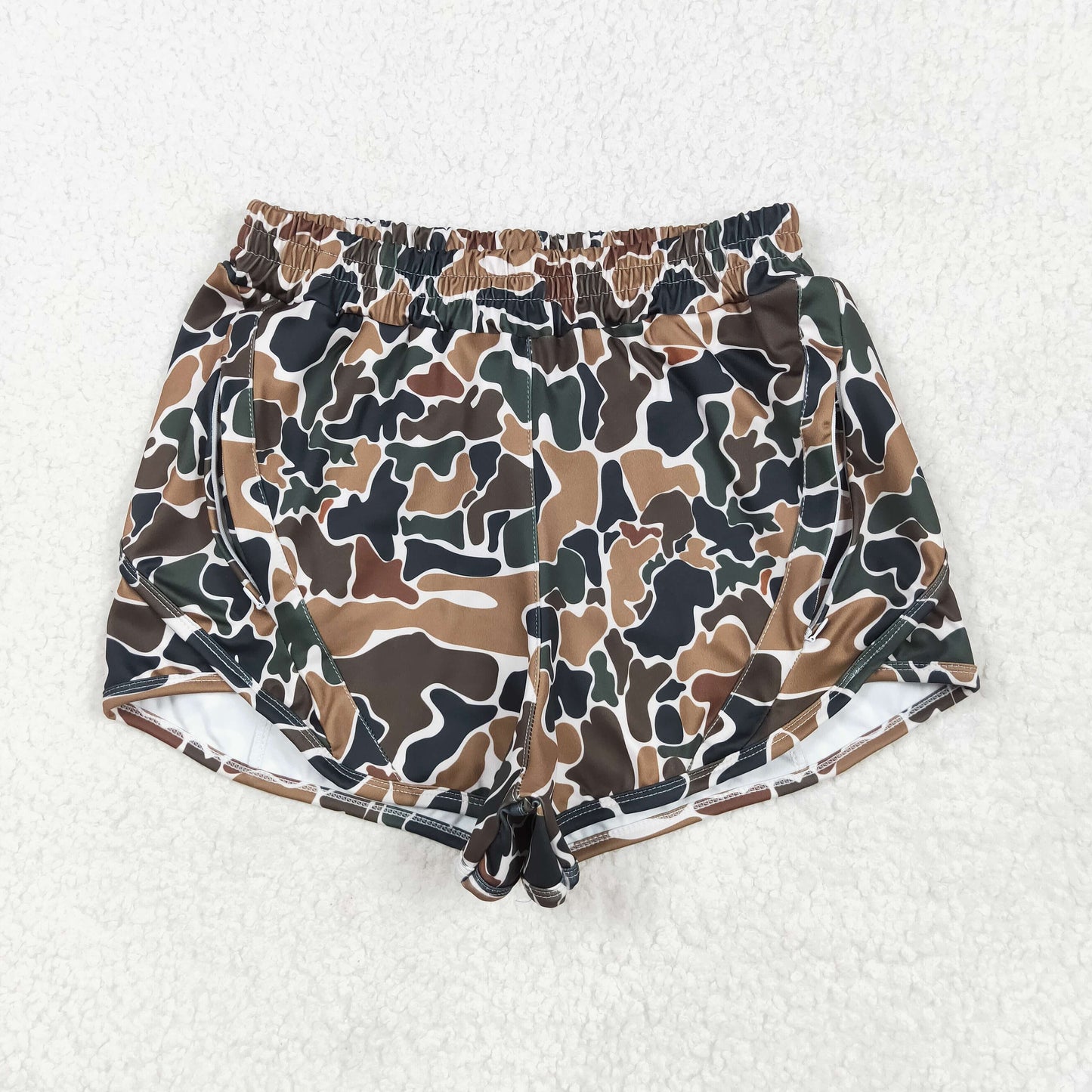 SS0469 Adult women brown camo Shorts yoga