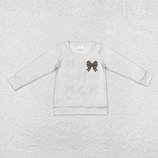 GT0759 baby girls deer long sleeves Top embroidery