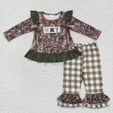 Matching Baby girls boys turkey deer leaves romper outfits romper clothing embroidery