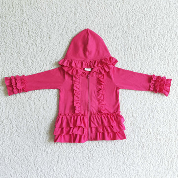 Matching Baby girls Solid zip coat top