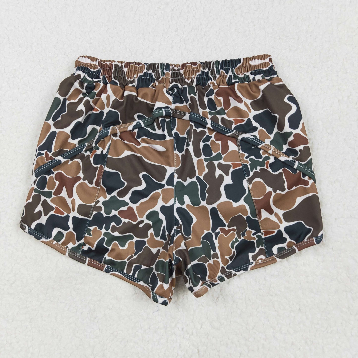 SS0469 Adult women brown camo Shorts yoga