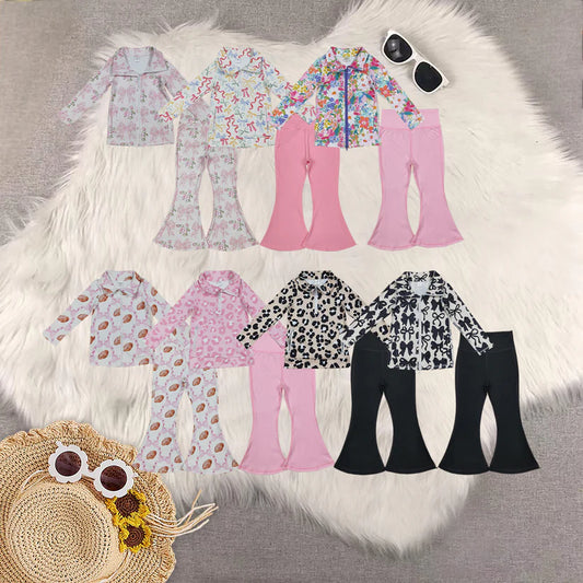 Matching RTS NO MOQ Baby Girl Yoga Long Sleeve Trousers Set