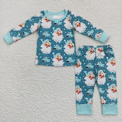 BLP0325 Baby Boys Merry Christmas snow Car Long Sleeves pajamas