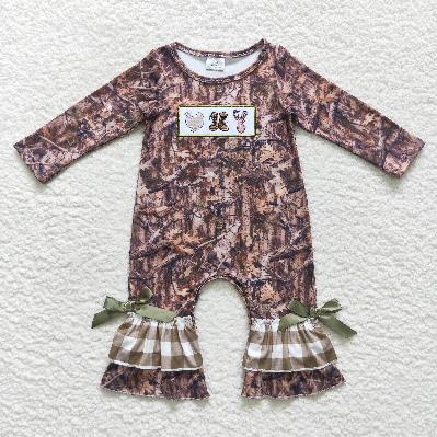 Matching Baby girls boys turkey deer leaves romper outfits romper clothing embroidery