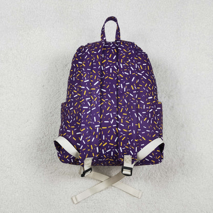 BA0327 purple Fireworks waffles zipper schoolbag