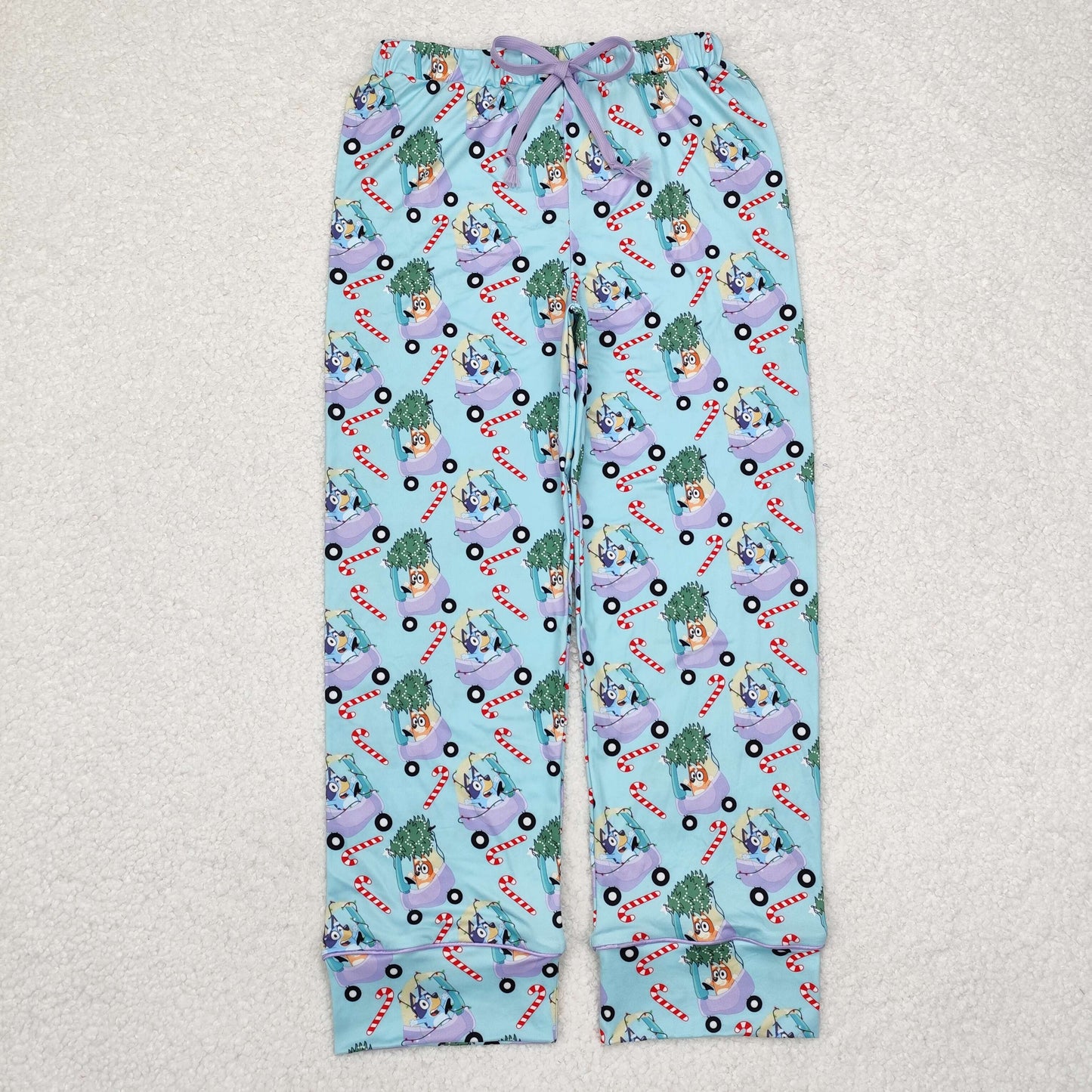 P0565 Christmas Cartoon blue dog adult pants