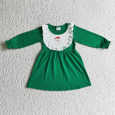 5.5 Matching Baby girls Christmas Santa green long sleeve clothing embroidery