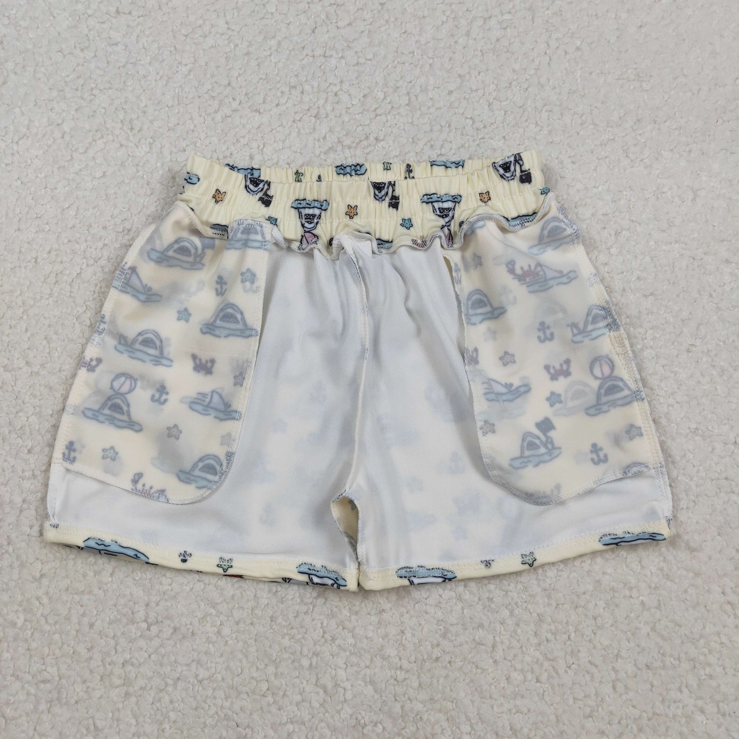S0584 boys shark yellow trunk