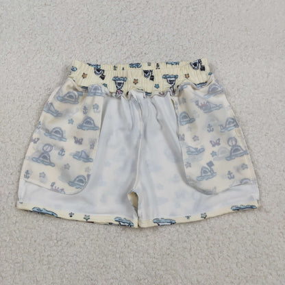 S0584 boys shark yellow trunk