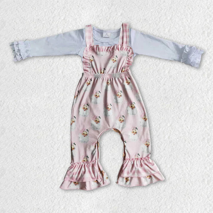 Matching Baby girls long Sleeve Christmas jumpsuit outfits Sets