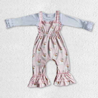 Matching Baby girls long Sleeve Christmas jumpsuit outfits Sets