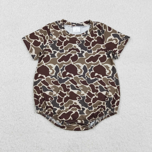 SR3453 baby boys camo short sleeve romper